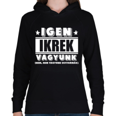 PRINTFASHION Ikrek vagyunk (fehér) - Női kapucnis pulóver - Fekete