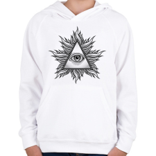 PRINTFASHION Illuminati - Gyerek kapucnis pulóver - Fehér gyerek pulóver, kardigán