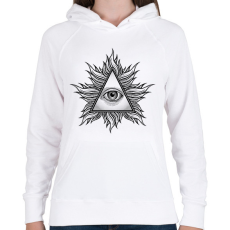 PRINTFASHION Illuminati - Női kapucnis pulóver - Fehér
