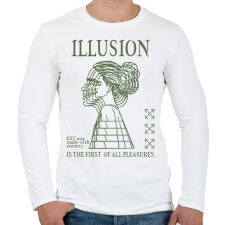 PRINTFASHION Illusion - Férfi hosszú ujjú póló - Fehér férfi póló