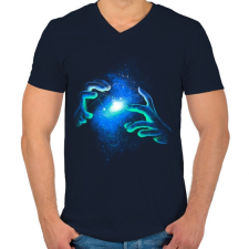 PRINTFASHION Illúzió - Férfi V-nyakú póló - Sötétkék férfi póló