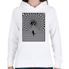 PRINTFASHION Illúzió - Női kapucnis pulóver - Fehér női pulóver, kardigán