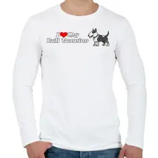 PRINTFASHION ilove my bull terrier - Férfi hosszú ujjú póló - Fehér férfi póló