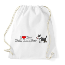 PRINTFASHION ilove my bull terrier - Sportzsák, Tornazsák - Fehér tornazsák