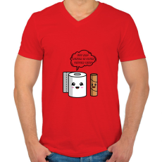 PRINTFASHION Ilyen testem lesz - Férfi V-nyakú póló - Piros