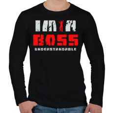 PRINTFASHION IM A BOSS - Férfi hosszú ujjú póló - Fekete