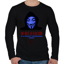 PRINTFASHION im a not hacker-anonimus - Férfi hosszú ujjú póló - Fekete férfi póló
