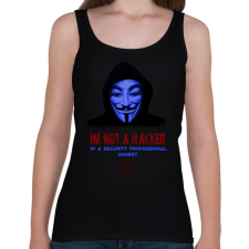 PRINTFASHION im a not hacker-anonimus - Női atléta - Fekete női trikó