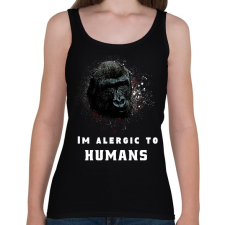 PRINTFASHION IM ALERGIC TO HUMANS - Női atléta - Fekete női trikó