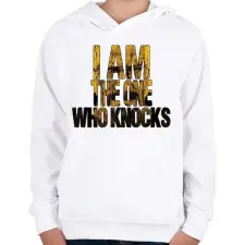 PRINTFASHION IM AM THE ONE WHO KNOCKS - Gyerek kapucnis pulóver - Fehér gyerek pulóver, kardigán
