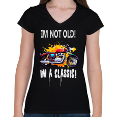 PRINTFASHION IM NOT OLD - Női V-nyakú póló - Fekete