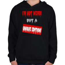 PRINTFASHION IM NOT WEIRD - Gyerek kapucnis pulóver - Fekete gyerek pulóver, kardigán