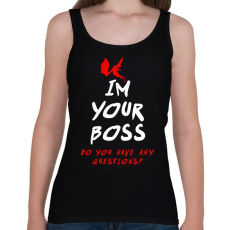 PRINTFASHION IM YOUR BOSS - Női atléta - Fekete