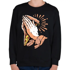 PRINTFASHION Ima a pizzáért - Gyerek pulóver - Fekete gyerek pulóver, kardigán