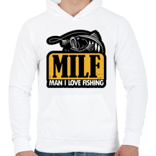 PRINTFASHION Imádok horgászni! - Férfi kapucnis pulóver - Fehér férfi pulóver, kardigán