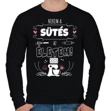 PRINTFASHION Imádok sütni - Férfi pulóver - Fekete férfi pulóver, kardigán