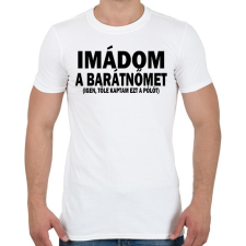 PRINTFASHION Imádom a barátnőm - Férfi póló - Fehér férfi póló