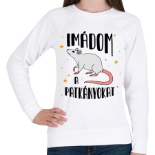 PRINTFASHION Imádom a patkányokat - Női pulóver - Fehér női pulóver, kardigán
