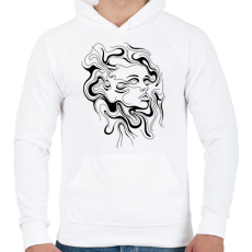 PRINTFASHION Imagine - Férfi kapucnis pulóver - Fehér
