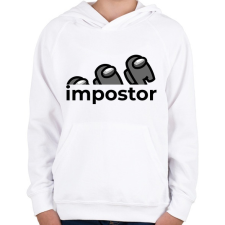 PRINTFASHION Impostor - Among us - Gyerek kapucnis pulóver - Fehér gyerek pulóver, kardigán