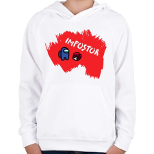 PRINTFASHION Impostor - Among us - Gyerek kapucnis pulóver - Fehér gyerek pulóver, kardigán