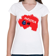 PRINTFASHION Impostor - Among us - Női V-nyakú póló - Fehér női póló