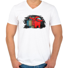 PRINTFASHION Impostor Dab - Among us - Férfi V-nyakú póló - Fehér