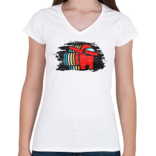 PRINTFASHION Impostor Dab - Among us - Női V-nyakú póló - Fehér női póló