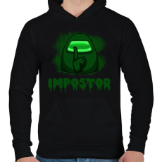 PRINTFASHION IMPOSTOR-GREEN - Férfi kapucnis pulóver - Fekete