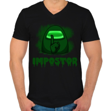 PRINTFASHION IMPOSTOR-GREEN - Férfi V-nyakú póló - Fekete férfi póló