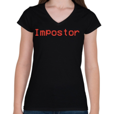 PRINTFASHION Impostor - Női V-nyakú póló - Fekete
