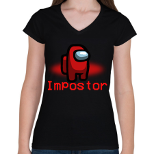 PRINTFASHION impostor - Női V-nyakú póló - Fekete női póló