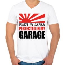 PRINTFASHION In my garage - Drift car - Férfi V-nyakú póló - Fehér