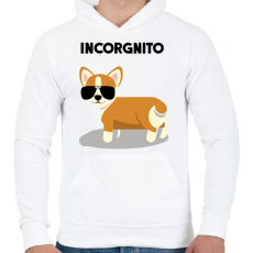 PRINTFASHION Incorgito - Férfi kapucnis pulóver - Fehér