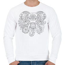 PRINTFASHION Indiai elefánt - Férfi pulóver - Fehér férfi pulóver, kardigán