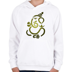 PRINTFASHION Indiai elefánt - Gyerek kapucnis pulóver - Fehér