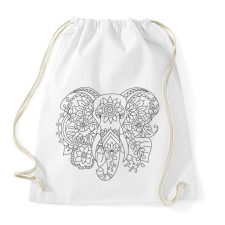 PRINTFASHION Indiai elefánt - Sportzsák, Tornazsák - Fehér tornazsák