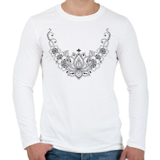 PRINTFASHION Indiai mintás nyakék - Férfi hosszú ujjú póló - Fehér férfi póló