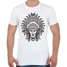 PRINTFASHION Indián  - Férfi póló - Fehér férfi póló