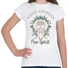 PRINTFASHION Indián koponya 02 - Free Spirit - Női póló - Fehér női póló