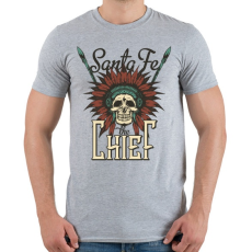 PRINTFASHION Indián koponya - Santa Fe - Férfi póló - Sport szürke