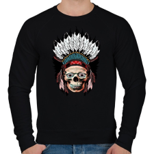 PRINTFASHION indian skull - Férfi pulóver - Fekete férfi pulóver, kardigán