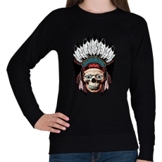 PRINTFASHION indian skull - Női pulóver - Fekete