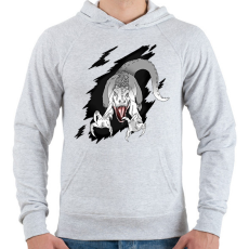 PRINTFASHION Indominus rex - Férfi kapucnis pulóver - Sport szürke