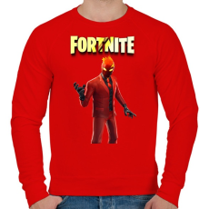 PRINTFASHION Inferno Fortnite - Férfi pulóver - Piros