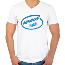 PRINTFASHION Influencer inside - Férfi V-nyakú póló - Fehér férfi póló
