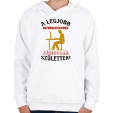 PRINTFASHION Informatikus férfi szülinapja június - Gyerek kapucnis pulóver - Fehér