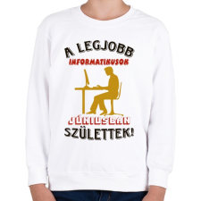 PRINTFASHION Informatikus férfi szülinapja június - Gyerek pulóver - Fehér gyerek pulóver, kardigán
