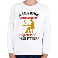 PRINTFASHION Informatikus férfi szülinapja március - Gyerek pulóver - Fehér gyerek pulóver, kardigán