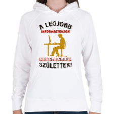 PRINTFASHION Informatikus  férfi szülinapja november - Női kapucnis pulóver - Fehér női pulóver, kardigán